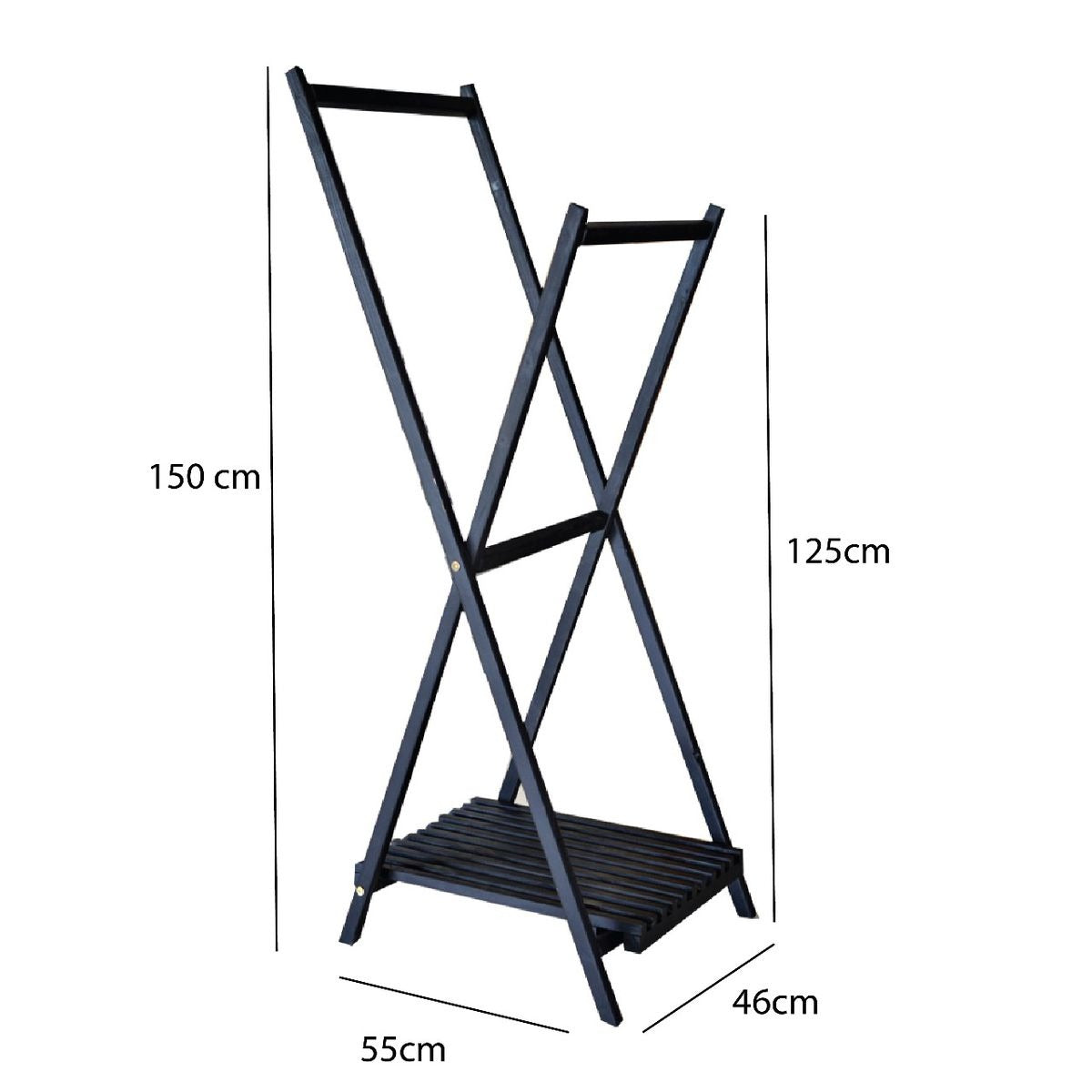 Woodly - Modern Foldable Wooden Clothing Garment Rack