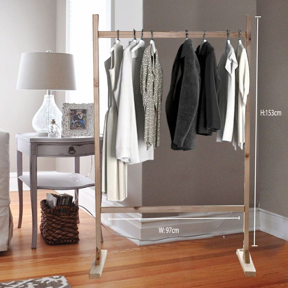 Woodly Modern Single Rail Free-Standing Clothes Rack