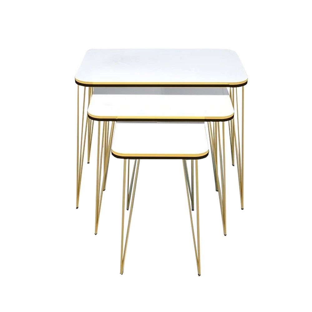 Woodly Nesting Coffee Tables with Metal Legs