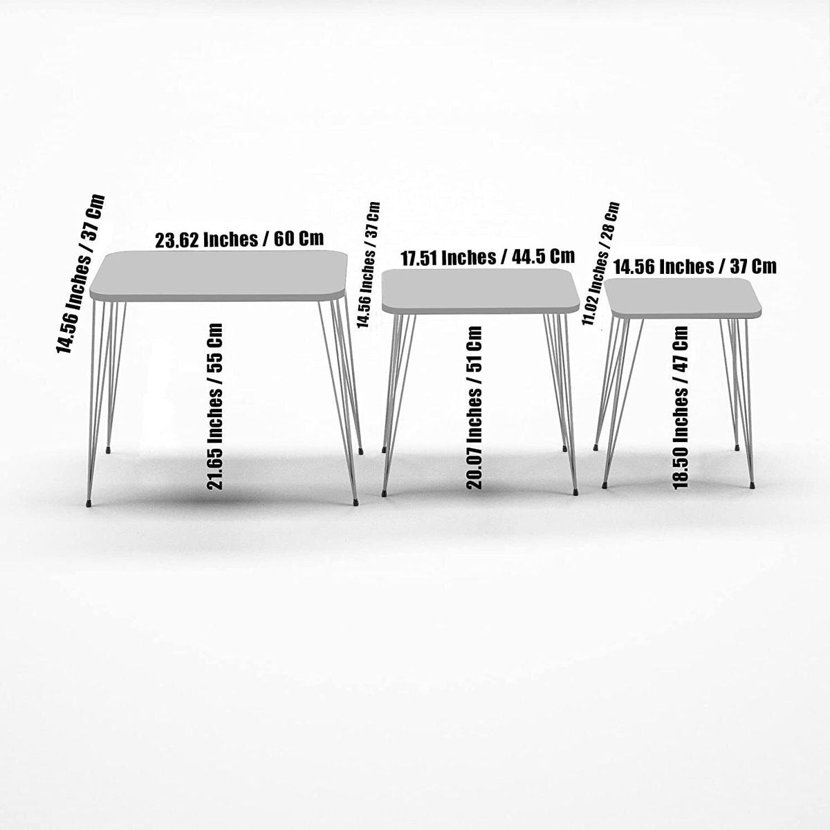 Woodly Nesting Coffee Tables with Metal Legs