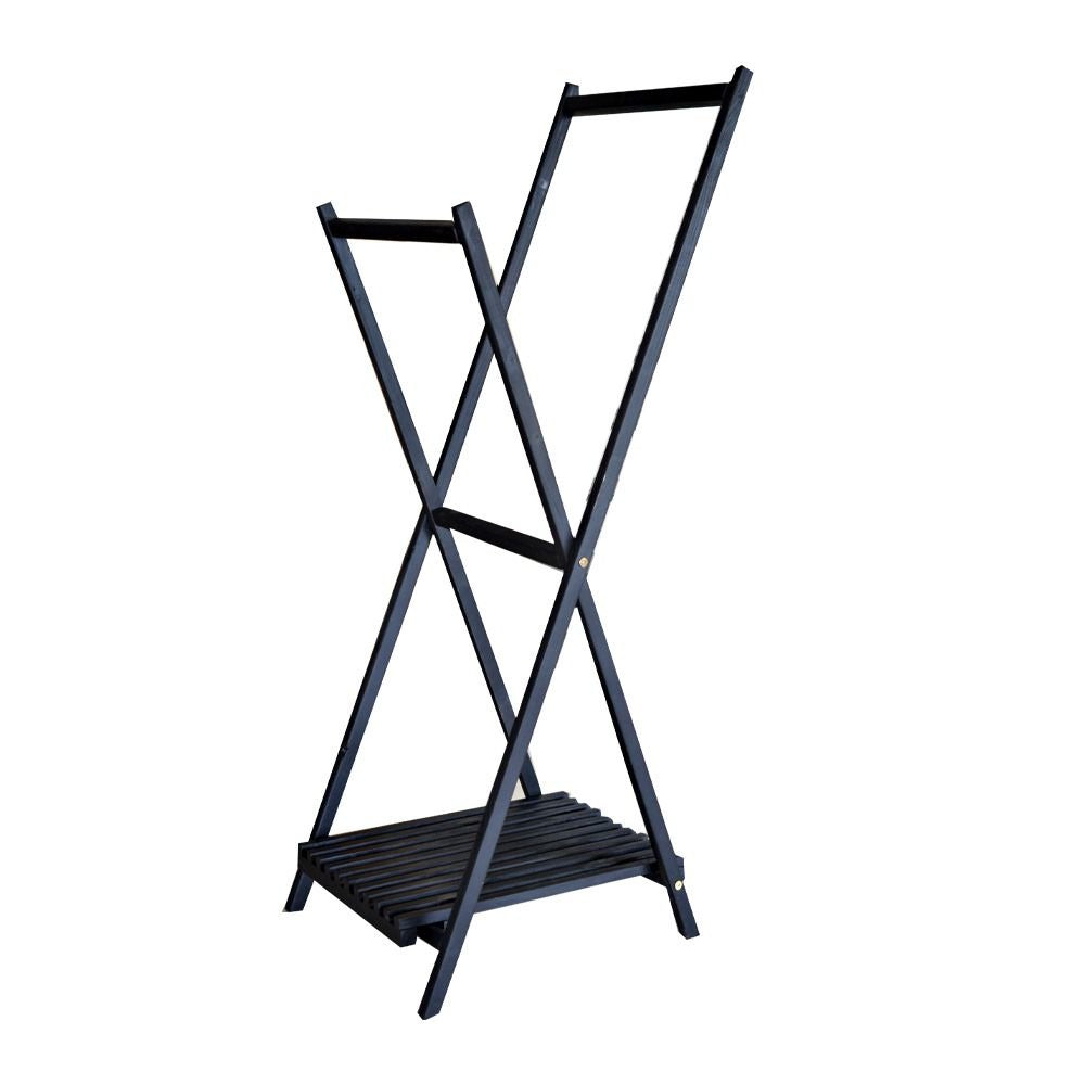 Woodly - Modern Foldable Wooden Clothing Garment Rack