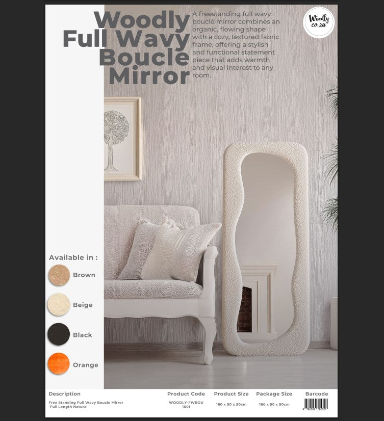 Woodly Full Wavy Boucle Mirror