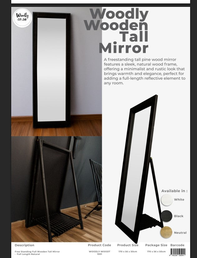 Woodly Wooden Tall Mirror