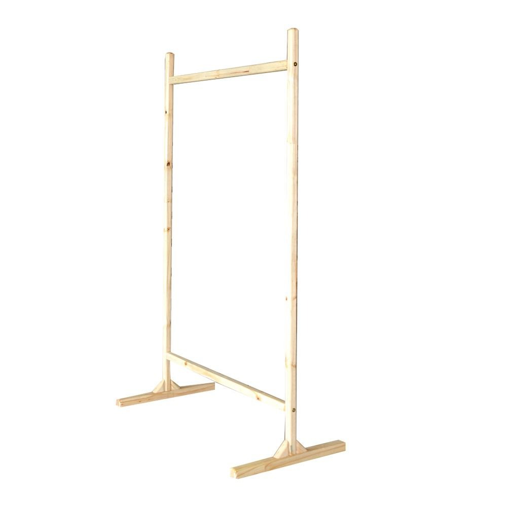 Woodly Modern Single Rail Free-Standing Clothes Rack