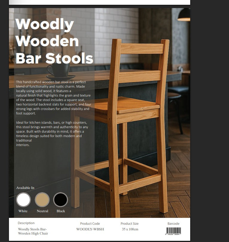 Woodly Wooden Bar chair
