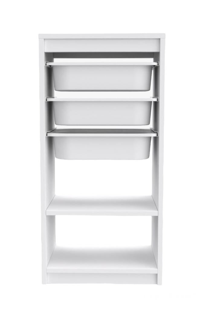 Woodly Modern Multi-Functional 3 Small Basket & 2 Shelf Storage Cabinet
