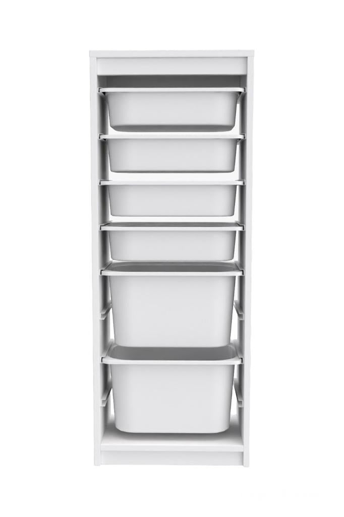 Woodly Modern Multi-Functional 2 Large & 4 Small Basket Storage Cabinet