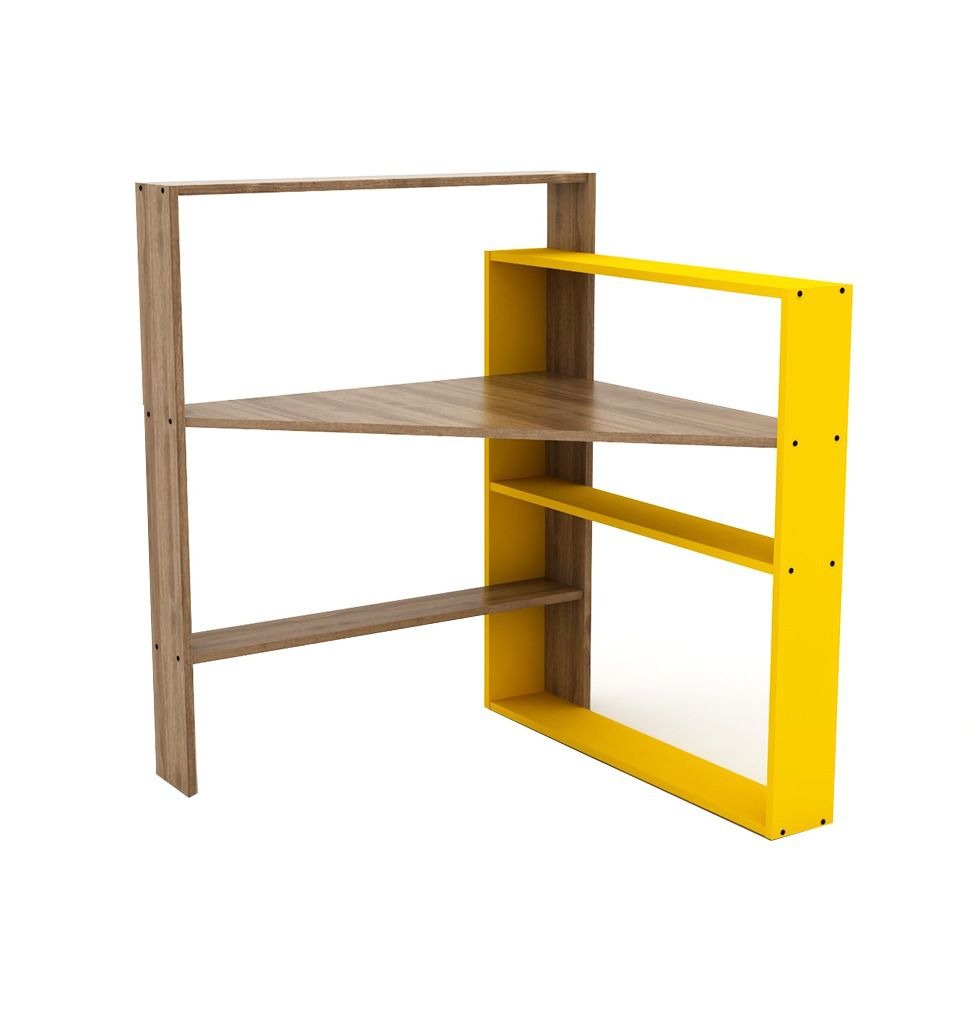 Modern Artsy Multi-Functional Design Corner/Side Desk & Bookshelf