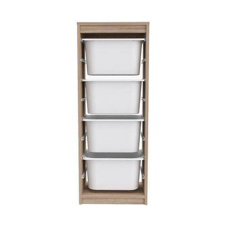 Woodly Modern Multi-Functional 4-Tier Large Basket Storage Cabinet