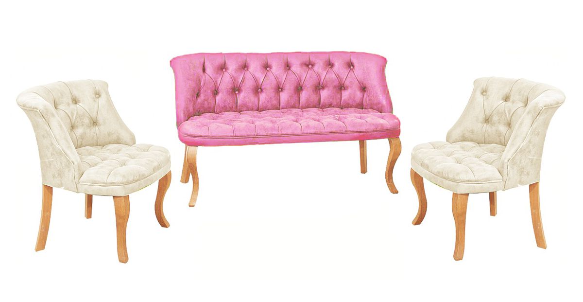 3 Piece Luxurious Chester Velvet Leather Couch Set