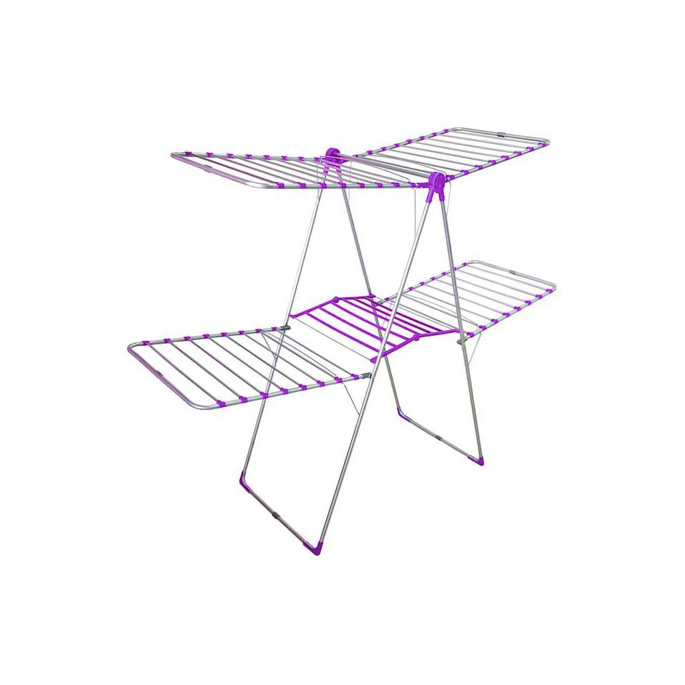 Foldable Heavy Duty Gull-Wing Space-Saving Sturdy Adjustable 2-Level Stable Clothes Drying Rack