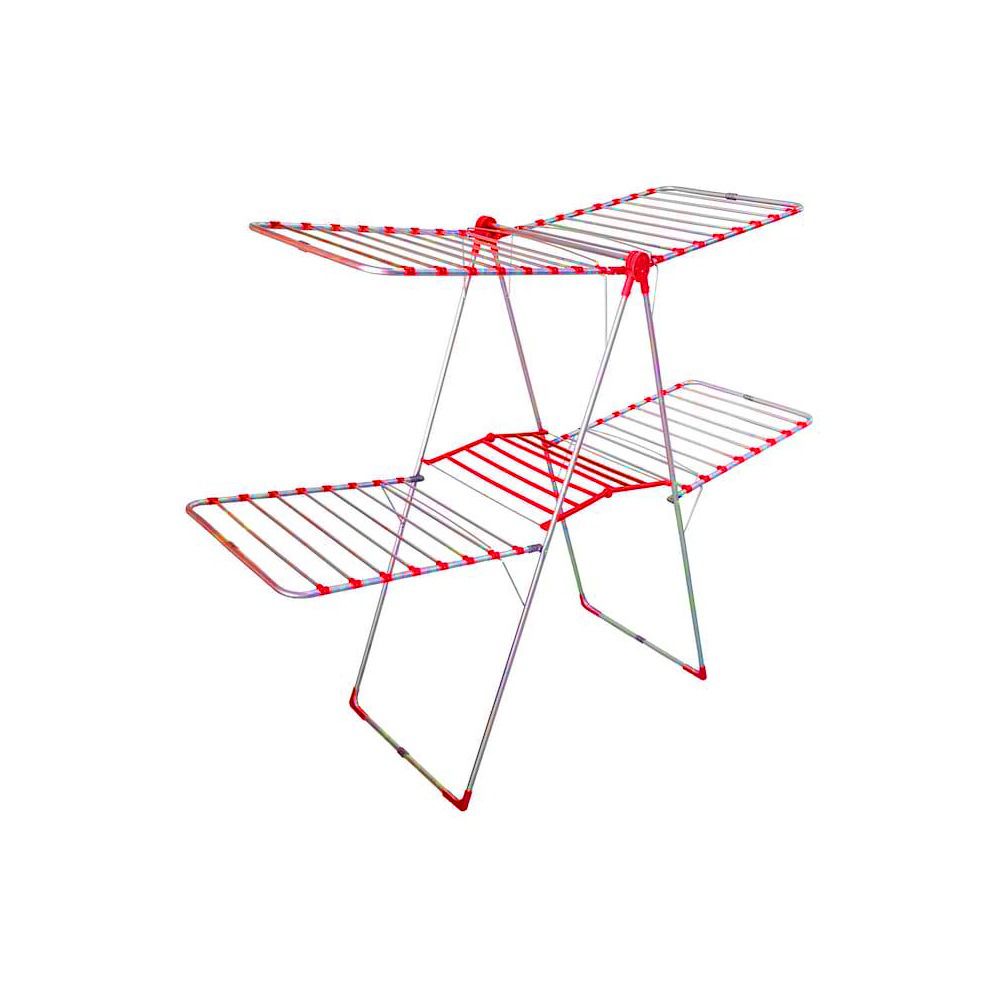 Foldable Heavy Duty Gull-Wing Space-Saving Sturdy Adjustable 2-Level Stable Clothes Drying Rack