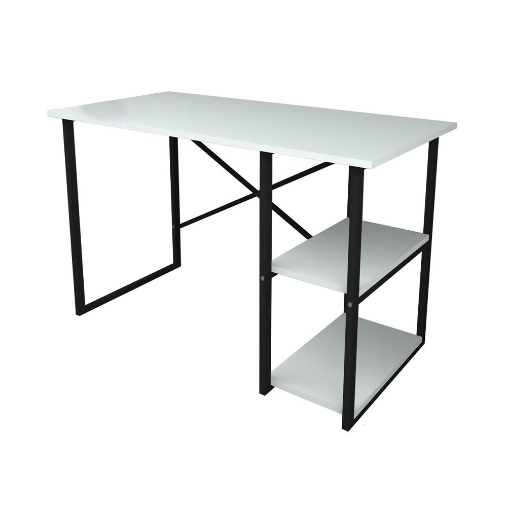Modern Crisscross 2 Shelf Study Desk