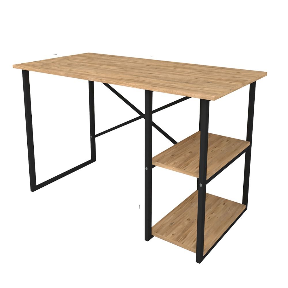 Modern Crisscross 2 Shelf Study Desk
