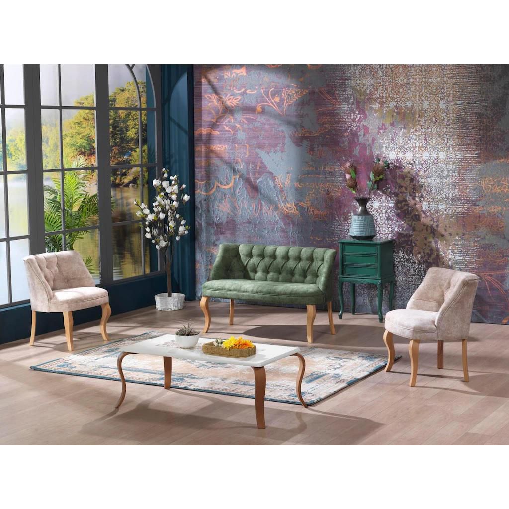 3 Piece Luxurious Chester Velvet Leather Couch Set