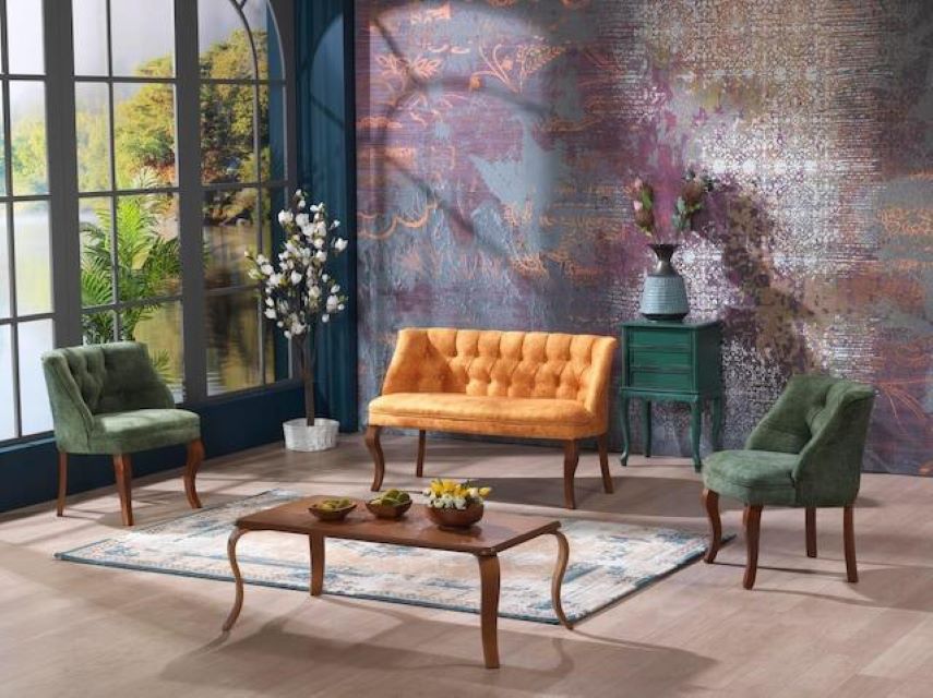 3 Piece Luxurious Chester Velvet Leather Couch Set