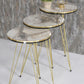 Luxurious Modern 3 Piece Round Nesting Side/End Table Set with Metal Legs