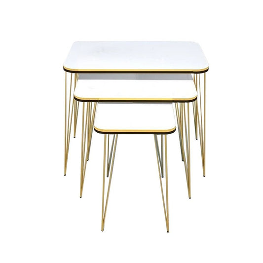 Woodly Nesting Coffee Tables with Metal Legs