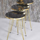 Luxurious Modern 3 Piece Round Nesting Side/End Table Set with Metal Legs