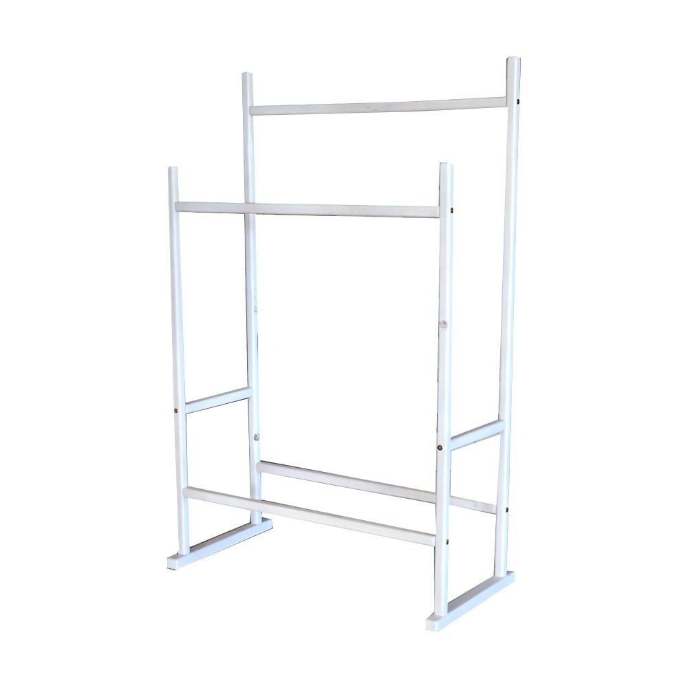 Woodly Modern Wooden Double Pole Clothing Rack