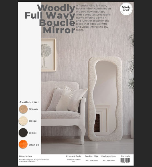 Woodly Full Wavy Boucle Mirror