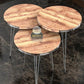 Luxurious Modern 3 Piece Round Nesting Side/End Table Set with Metal Legs