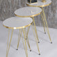 Luxurious Modern 3 Piece Round Nesting Side/End Table Set with Metal Legs