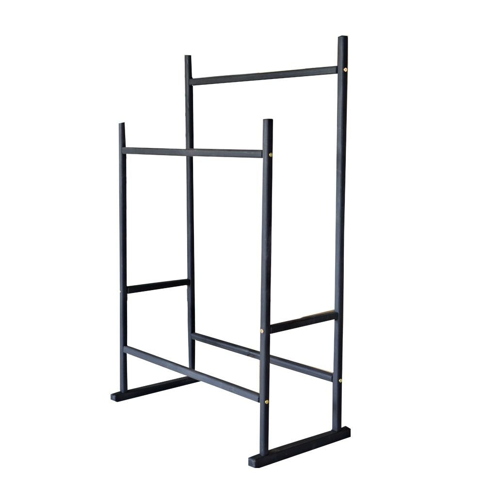 Woodly Modern Wooden Double Pole Clothing Rack