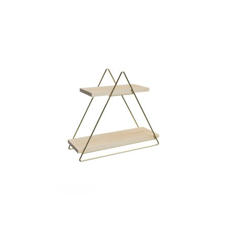 Woodly Triangle 2 Tier Table Serving Rack Kitchen Bathroom Organizer Gold