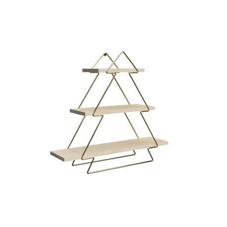 Woodly Living Room Wall Shelf Gold Tree Model