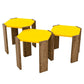 Modern 3 Piece Stacking Space-Saving Wooden Design Side Nesting Table Set
