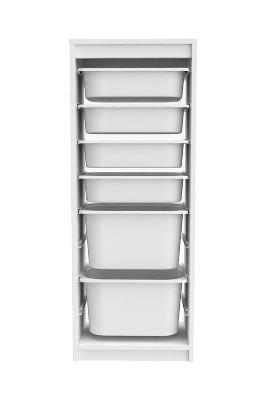 Woodly Modern Multi-Functional 2 Large & 4 Small Basket Storage Cabinet