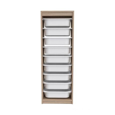 Woodly Modern Multi-Functional 9-Tier Basket Storage Cabinet