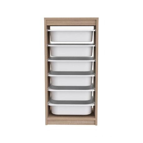 Woodly Modern Multi-Functional 6-Tier Basket Storage Cabinet