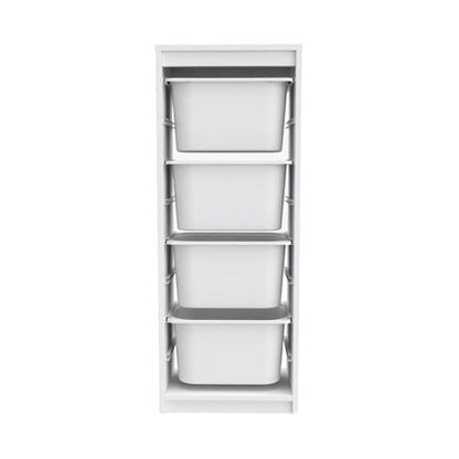 Woodly Modern Multi-Functional 4-Tier Large Basket Storage Cabinet