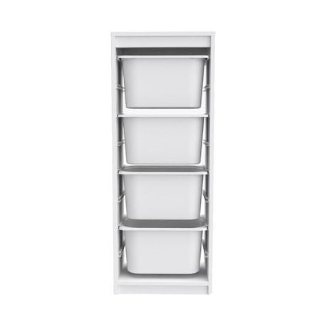 Woodly Modern Multi-Functional 4-Tier Large Basket Storage Cabinet