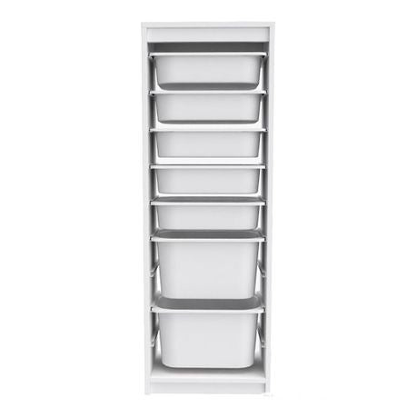 Woodly Modern Multi-Functional 2 Large & 5 Small Basket Storage Cabinet