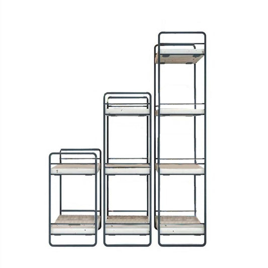 Woodly Set of 3 Countertop Natural Wood Decorative Organizer Wall Shelf