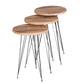 Modern 3 Piece Round Nesting Side/End Table Set with Metal Legs