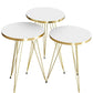 Modern 3 Piece Round Nesting Side/End Table Set with Metal Legs