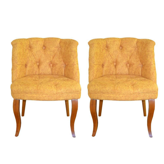 2 Piece Luxurious Comfortable Chester Design Velvet Leather Chair Set