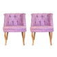 2 Piece Luxurious Comfortable Chester Design Velvet Leather Chair Set