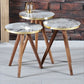 Modern 3 Piece Round Nesting Side/End Table Set with Wooden Legs