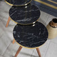 Modern 3 Piece Round Nesting Side/End Table Set with Wooden Legs