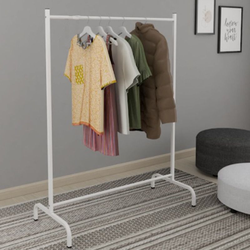Single Pole Sturdy Steel & Rust Resistant Standing Clothes/Coat Rail