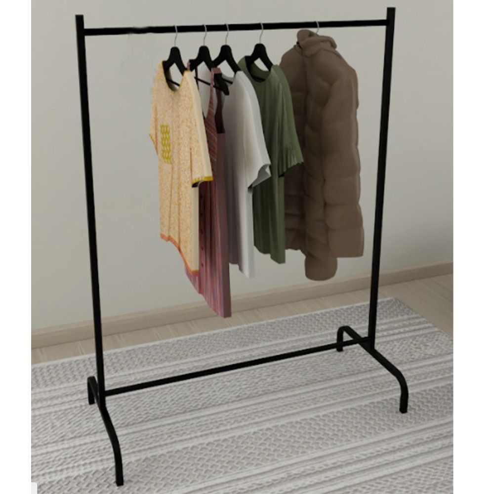 Single Pole Sturdy Steel & Rust Resistant Standing Clothes/Coat Rail